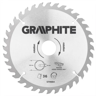 Disc circular pt lemn, d185x30mm 48 dinti