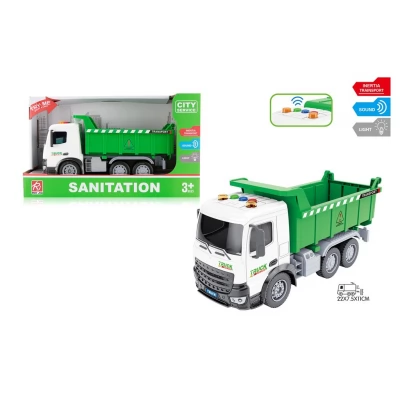 Masina cu inertie "Sanitation" 1:18 (lumini, sunet) RJ003D