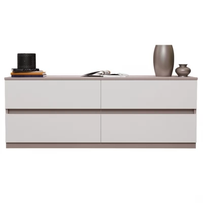 Comodă Bayro Harmony 1500x560x450 gri piatra front alb