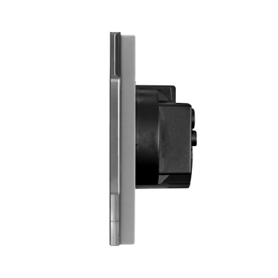 Intrerupator touch GRI 1 clapa, 1 way + 2 prize/ SIMPLU /neutral/600w/16A/86x228mm / Caligate-thumb-3