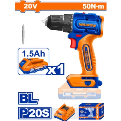 Masina de gaurit si insurubat cu acumulator 20.0V 1.5Ah Wadfow WCDP5521