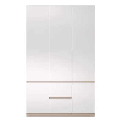 Dulap pentru haine Bayro Harmony 1350x2200x550 cu sertare gri piatra