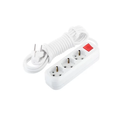 PRELUNGITOR 3 LOCURI CU PAMINTARE+INTR. 16A 250V 5M makel (24/12buc.)