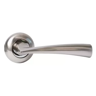 Maner pentru usa P02, p/u usi interne, aluminiu, baza rotunda, culoarea nichel satinat