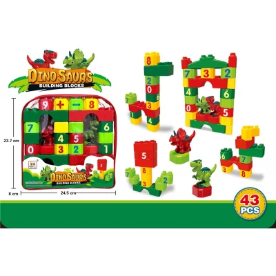 Constructor cu piese mari in rucsac, 43 piese, Dino, 6688-115A