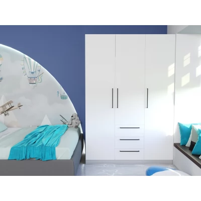 Dulap pentru haine Bayro Serenity 1500x2200x500 modular white cu 3 sertare