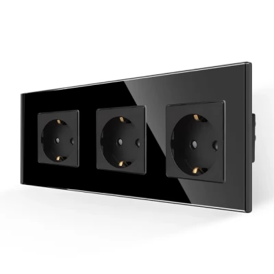 Priza NEGRU, tripla, 16A/86x228mm / Caligate-thumb-2