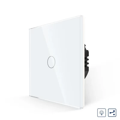 Intrerupator touch ALB 1 clapa, SIMPLU, 2way/neutral/800w/86x86mm CAP SCARĂ / Caligate