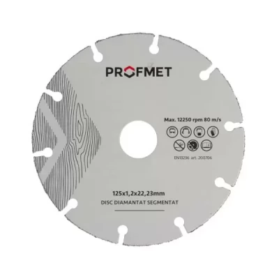 Disc diamantat_segmentat_125x1,2x22,23mm pentru lemn