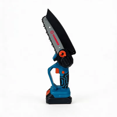 Mini ferastrau cu lant Hammer Li-Ion, 21 V, 4,8 m/s, 1×1,5 Ah, 15 cm