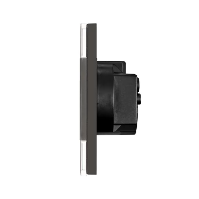 Intrerupator smart NEGRU, 1 clapa + 2 prize /set WiFi/neutral/16A/86x228mm / Caligate-thumb-3