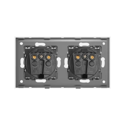 Priza dubla ALB, cu capac protectie apa, 16A / 86*157mm / Caligate-thumb-3