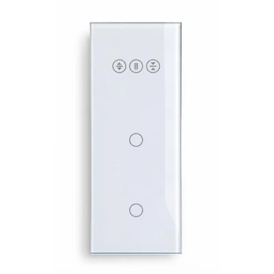 Intrerupator smart ALB din sticla, pt jaluzele + 1 clapa 1 way + 1 clapa 1 way / 300w / 86x228 / Caligate