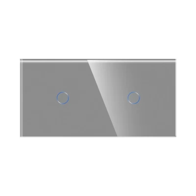 Intrerupator touch GRI, 1 clapa 1way + 1 clapa 1way, SIMPLU, 800w, 86x157mm / Caligate-thumb-2