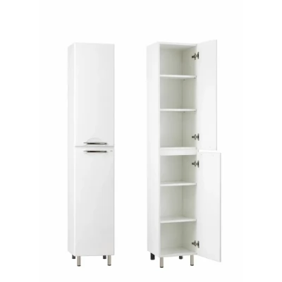 Dulap baie vertical agat alb cu rafturi-400mm*1900mm 