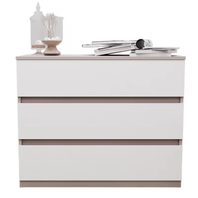 Comodă Bayro Harmony 1000x810x450 gri piatra front alb
