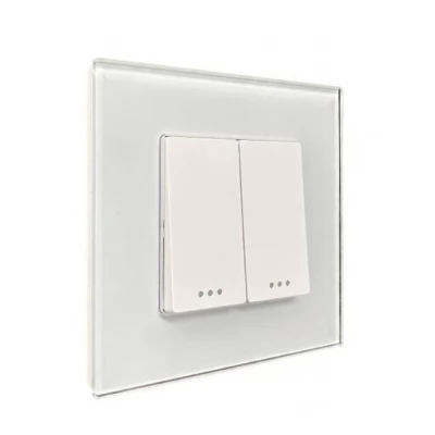 Intrerupator mecanic, ALB, simplu, 2 clape / 16A / Caligate