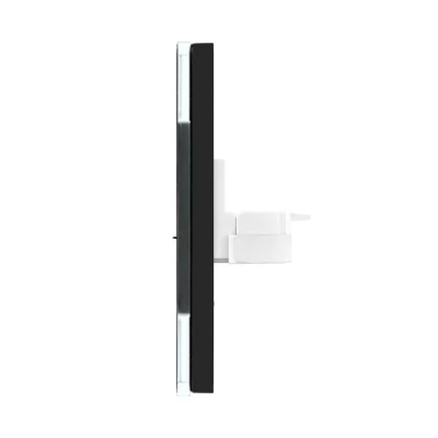 Priza media, NEGRU, 1/2 blank, 1/2 modul Internet CAT5E, rama sticla / 86x86mm / Caligate-thumb-3