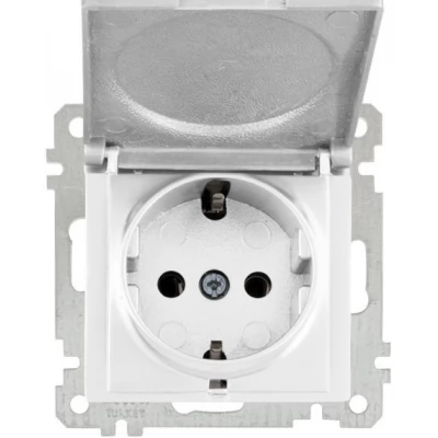 CANDELA priza 2P+E cu capac alb Mutlusan 