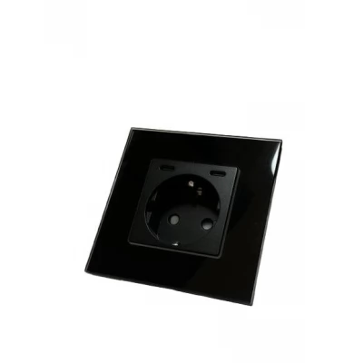 Priza NEGRU, cu 2 Type C/ 16A/20W/86x86mm / Caligate