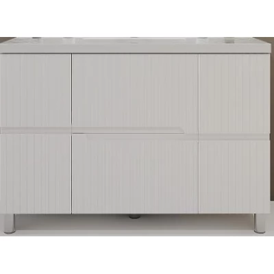 Dulap pentru baie pe pardoseala Bayro Santos sub blat I sub lavoar Auris 800 alb mat