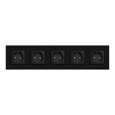 Priza NEGRU cvintupla, 16A/86*370mm / Caligate-thumb-2