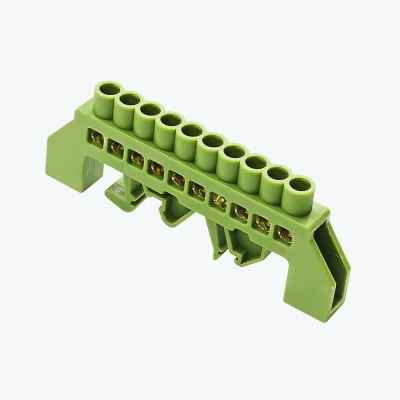 Bara N 6x9mm 10P izolata pe bara DIN verde MegaWatt