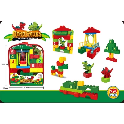 Constructor cu piese mari in rucsac, 39 piese, Dino, 6688-118A