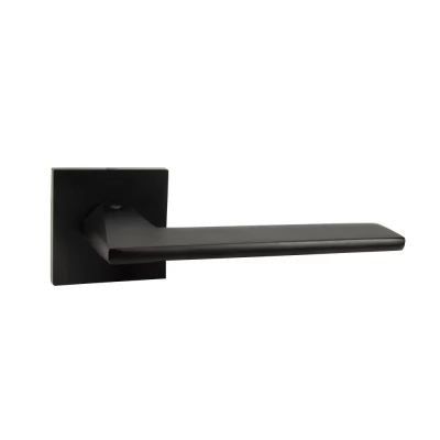 Maner pentru usa P15 Slim, p/u usi interne, aluminiu, baza patrata, culoarea neagra