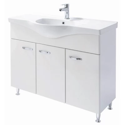 Dulap baie Print alb basic cu 3 uși-900mm