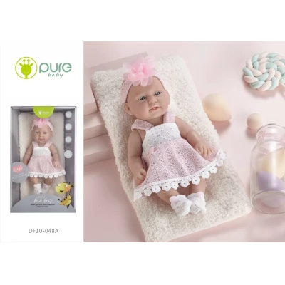 Păpușă din vinil „Pure Baby” 25cm în rochie DF10-048A