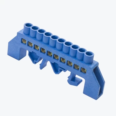 Bara N 6x9mm 10P izolata pe bara DIN albastra MegaWatt